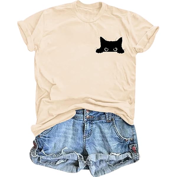 T-shirt Femme Chat Spiratif - Motif Chat Rigolo - Coton Noir - Tailles XS à 3XL - B&C