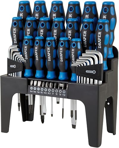 Draper 44 Piece Precision Screwdriver Hex Key and Bit Set with Soft Grip