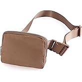 ODODOS Unisex Mini Belt Bag with Adjustable Strap Small Fanny Pack for Workout Running Traveling Hiking, Brown