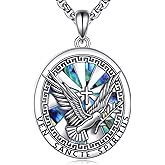ZPMMPZ Amulet Necklace 925 Sterling Silver Medal Pendant Divine Jewelry Christian Gifts for Women Men