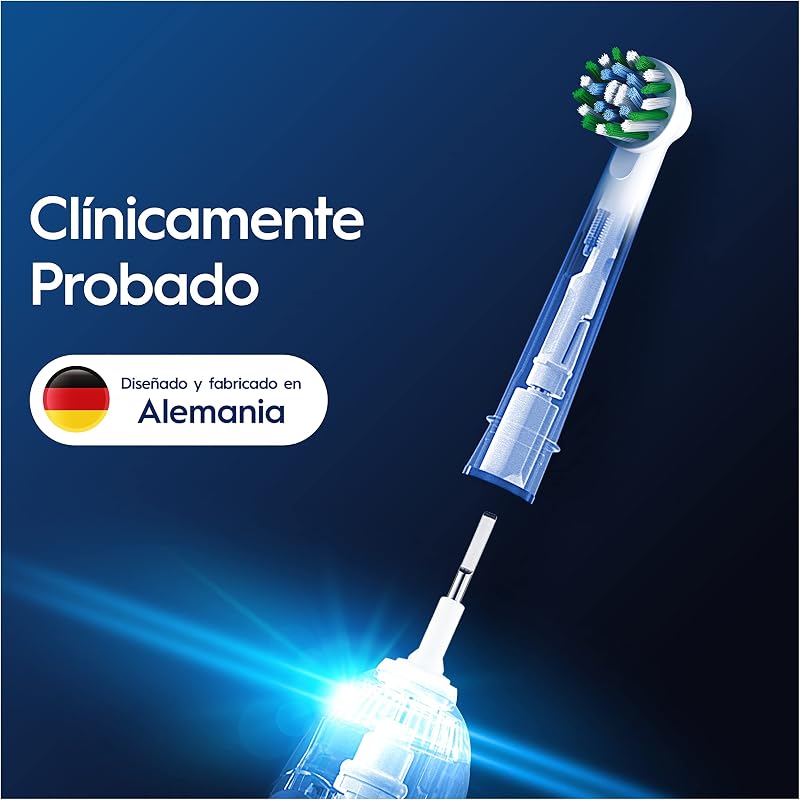 Cabeças de substituição Pro CrossAction Originais para escova elétrica Oral B Pro, pacote de 10 recargas brancas com indicador de uso e filamentos em X para limpeza profunda