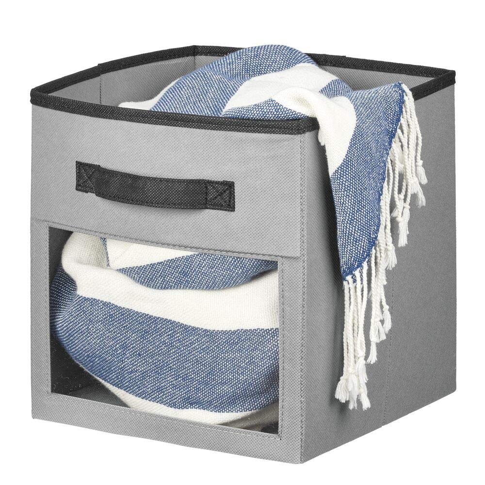 mDesign Soft Fabric Closet Storage Organizer Cube with ...