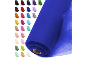 ABLEME DECO 54" by 20 Yards Tulle Fabric Rolls Royal Blue Tulle Ribbon Tutu Spool Bolt for DIY Wedding Decoration Baby Shower Tutu Skirt Gift Wrapping Large Matte Tulle, Roll Packaging (Royal Blue)