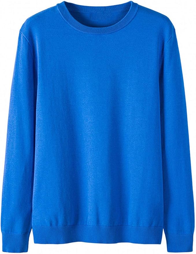 OH WHY Suéter de Lana para Hombre, Azul, Large Ropa