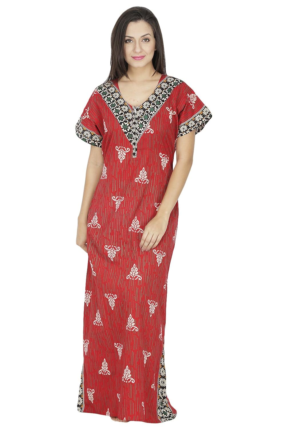 secret wish women's cotton nighty, nightdress (free size)