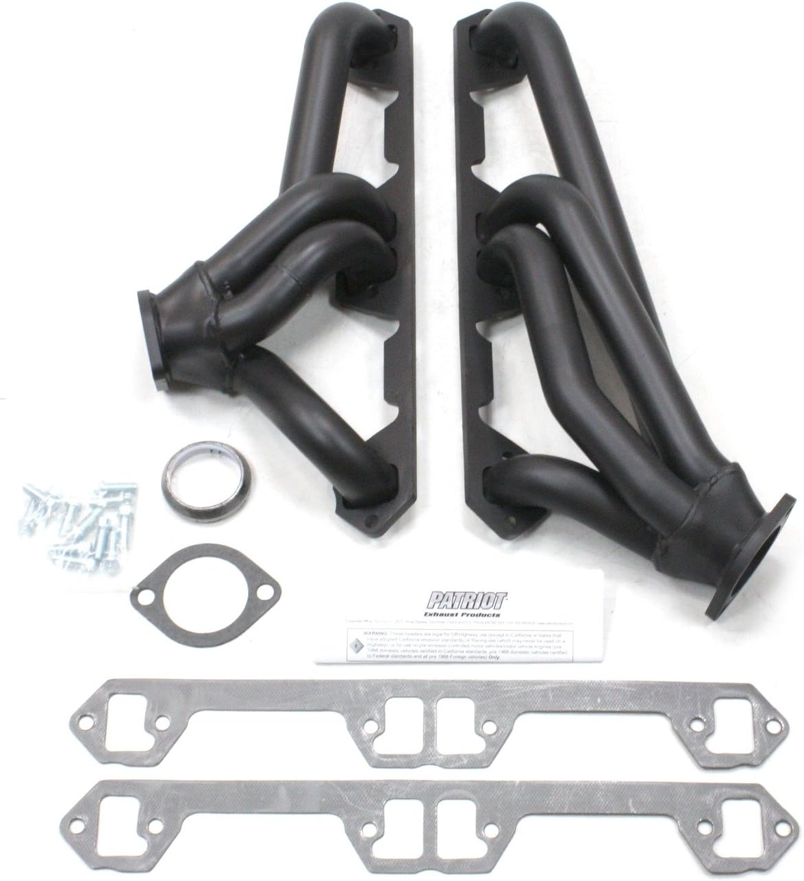 Patriot (H8600-B) 1-5/8" Black Coating Hi-Temperature Clippster Direct Replacement Exhaust Header with Dog Leg Ports 360