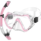 MELUMILU Snorkeling Gear, Dry Snorkel Set180° Panoramic Wide View,Anti-Fog Scuba Diving Mask, Professional Snorkeling Gear for Free Breathing, Swimming, Diving
