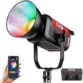 GVM 300C RGB Video Light, 300W Studio Light 2000K-10000K,48,200 Lux@ 1m with Reflector Photography Lighting with Bowens Mount &amp; DMX Control, Studio Light for Film Recording,16 Lighting Effects
