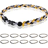 Midtatus 12 Pack Baseball Necklace 18inch, Team Gift for Baseball Funs, Three Braided Titanium Tornado Rope Design, with Muti - Color for Pick