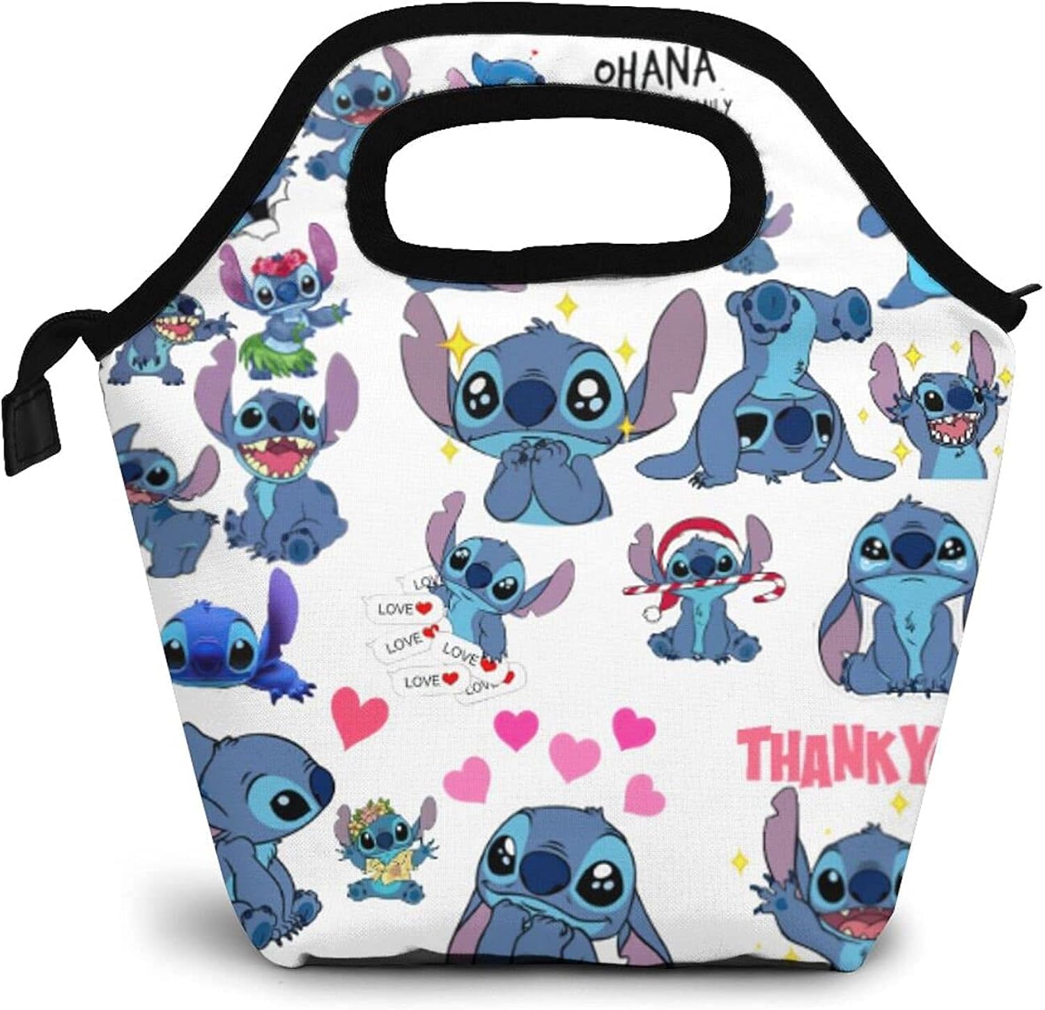 Lilo Stitch Insulated Lunch Bag Tote for Adult/Kids, Reusable Soft