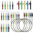 CAMWAY 25pcs Back Probe Test Lead- 15pcs Back Probe Pins & 5pcs Banana Plug to Alligator Clip 5 PCS Alligator Clips for Multi