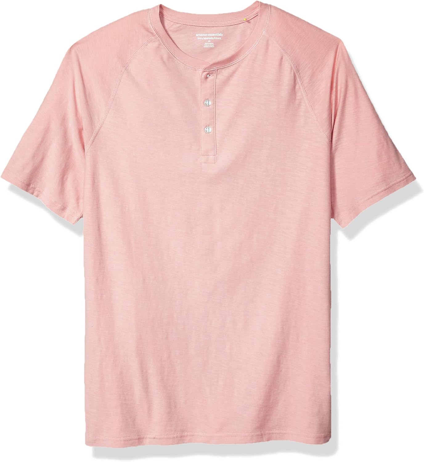  Essentials Men's Slim-fit Short-Sleeve Slub Henley T-Shirt: Clothing