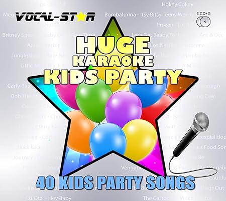 Vocal-Star Kids Party Chart Karaoke CDG CD+G Disc Set 40 Songs - 2 Discs Best of