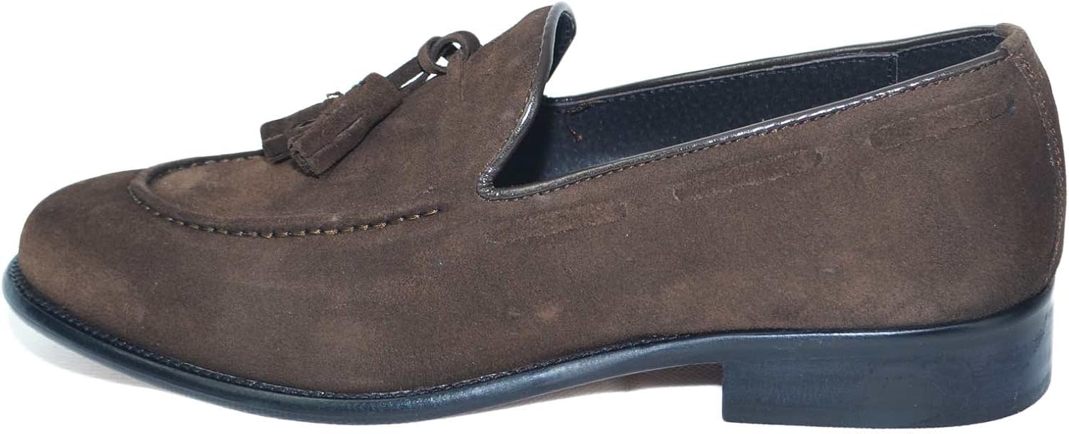 Scarpe uomo mocassino classico con bon bon vera pelle abrasivata nera con  fondo gomma roccia ziglinato handmade in italy. uomo malu shoes - Stileo.it