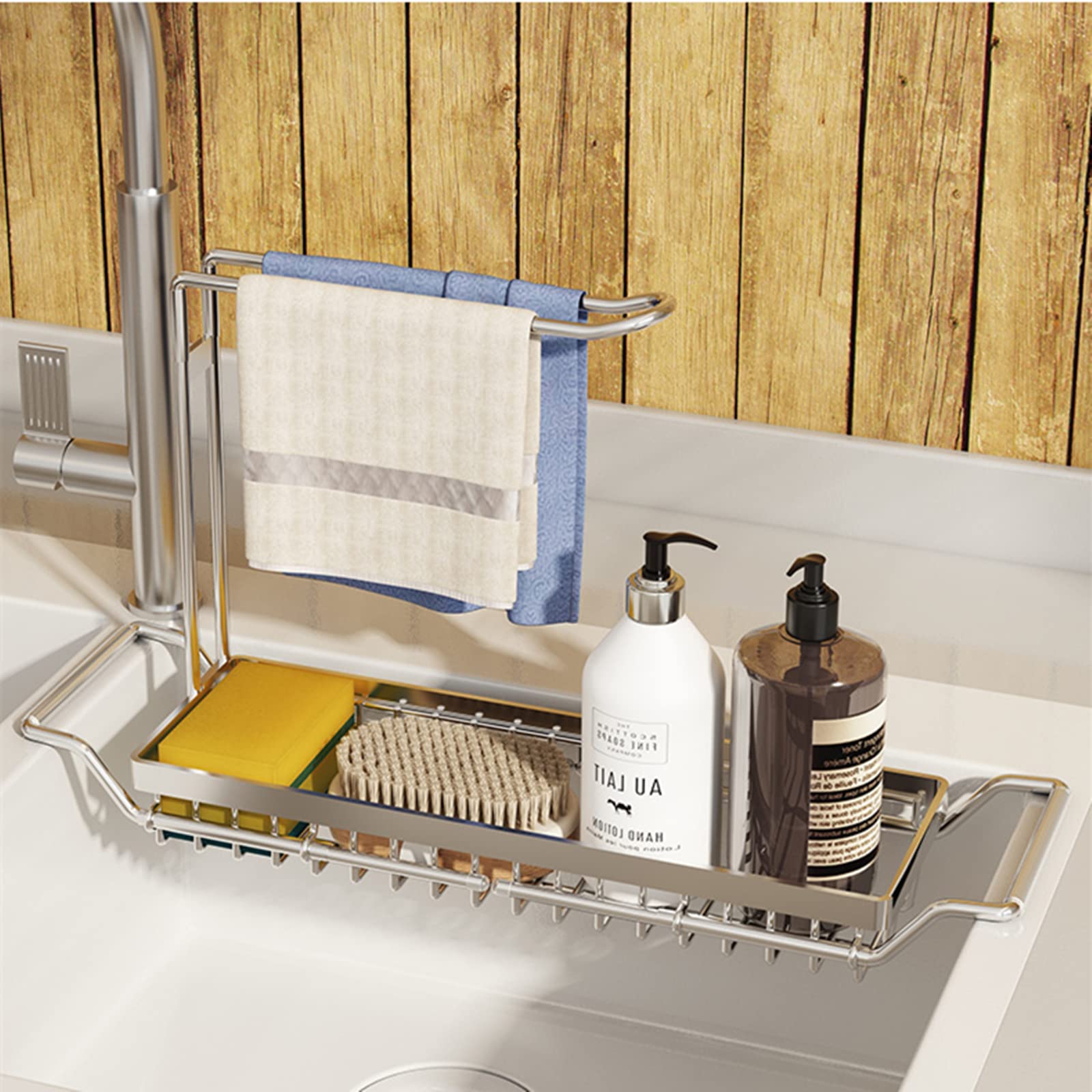 Sunnypoint | NeverRust Kitchen Sink Suction Holder For Sponges Mat Black