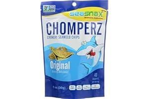 SEA SNAX SeaSnax Chomperz Crunchy Seaweed Chips Original Flavor, Sugar Free, Non GMO, 1 Ounce (Pack Of 8)