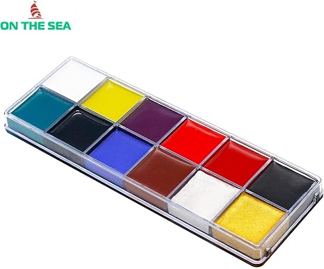 Amazon On The Sea フェイスペイント ボディペイント １２色 特殊メイク 仮装 コスプレ パレット 取説付き コスプレ 仮装 通販