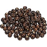uxcell Natural Wood Beads, 400Pcs 10mm Diameter Dark Brown Round Loose Spacer Beads for DIY Jewelry Bracelet, 4mm Hole
