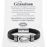 Infinity Knot Leather Bracelet Forever Linked Together Bracelet Birthday Christmas Anniversary Bracelet Idea Mens Braided Cuff 7.8/8.5/9 Inches Bracelet for Man Son Husband Boyfriend Brother Grandson