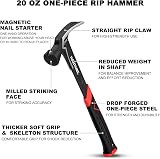 HAUTMEC 20 oz One Piece Forged Framing Hammer with Magnetic Nail Holder view 3