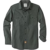 Dubinik® Mens Button Up Shirts Long Sleeve Casual Button Down Shirt Men Vintage 2 Pocket Sturdy Stretch