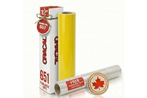 Oracal 651 Gloss Permanent Adhesive Craft Vinyl (12Inch x 10ft) for DIY Decal Bumper Sticker Wall Window Decor Mugs Using Vin