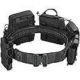 YAKEDA Molle Battle Belt with Accessories - Tactical Combat Airsoft Heavy Duty Belt (8 pcs)
