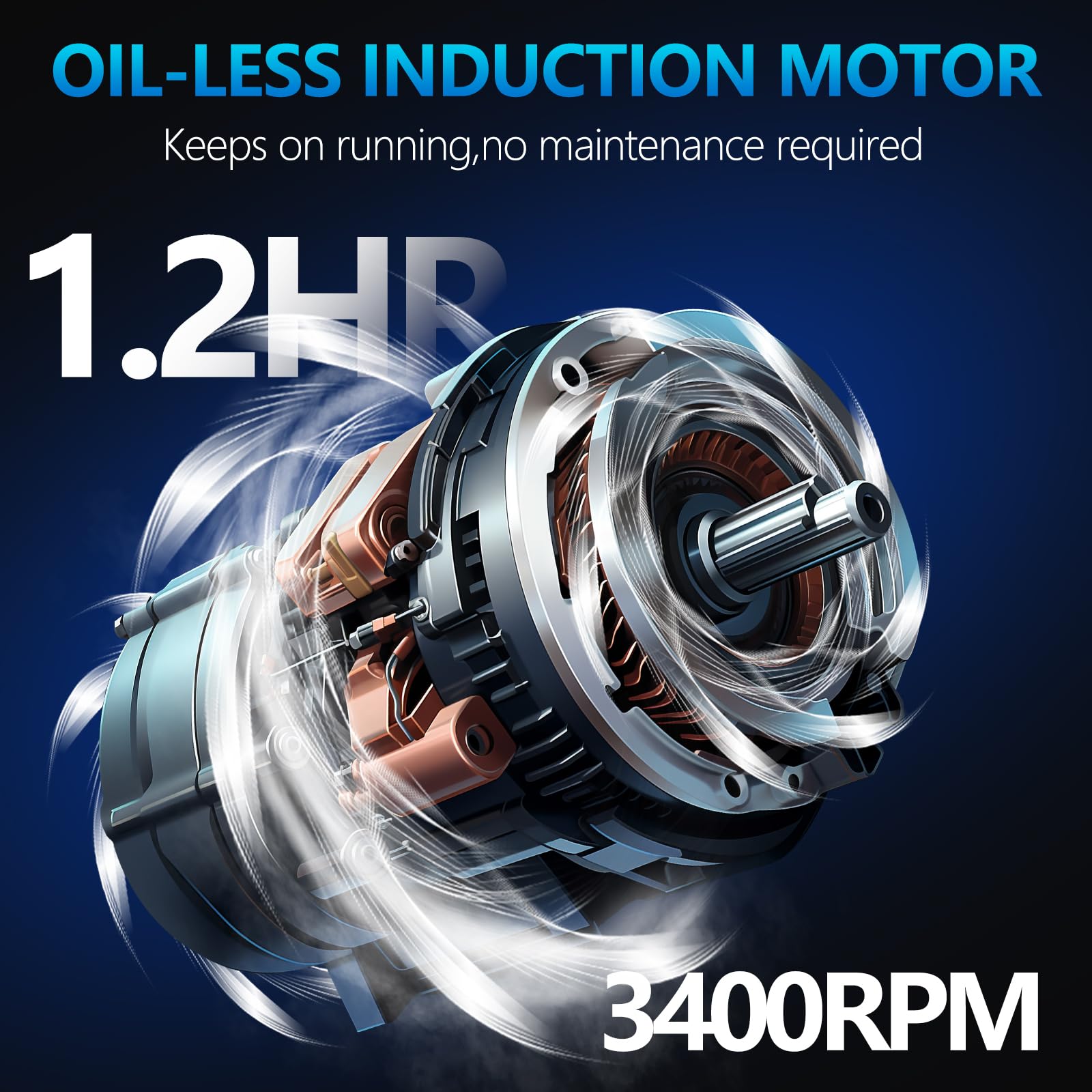 Quiet Air Compressor, Only 68dB, 5 Gallon Steel Tank, 2.8CFM @ 90PSI, Oil-Free, Electric Air Compressor Perfect for Woodwork Nailing, Garage, Car, Pneumatic Tool, Includes 11 Accessories
