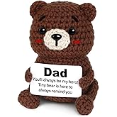 Glydein Dad Birthday Gifts, Handmade Positive Crochet Decor, Dad Gifts for Birthday Christmas Father Day, Unique Present for Daddy Father Papa New Bonus Step Dads