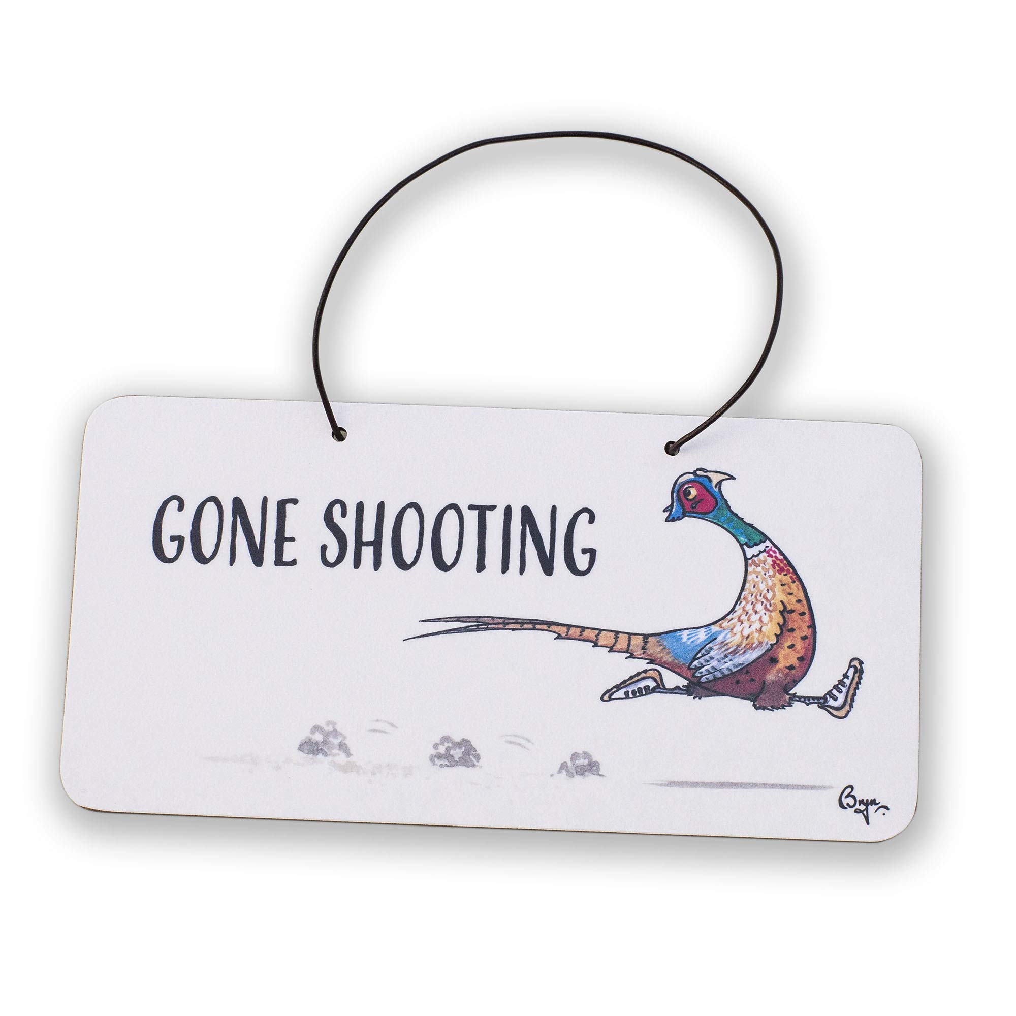 Gone Shooting Door Sign by Bryn Parry