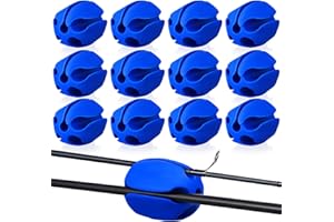 Blueweenly 12 Pcs Portable Silicone Fishing Pole Rod Holder Clips Fixed Ball 5 Holes Rubber Fishing Pole Puller Clips Silicone Rod Holder Straps for Travel Ground Car Bike