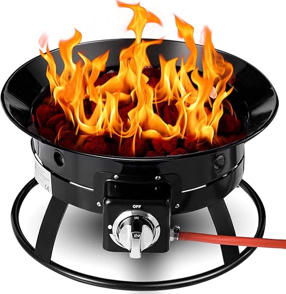 Costway tragbare Gas-Feuerstelle und Terrassenstrahler aus Edelstahl