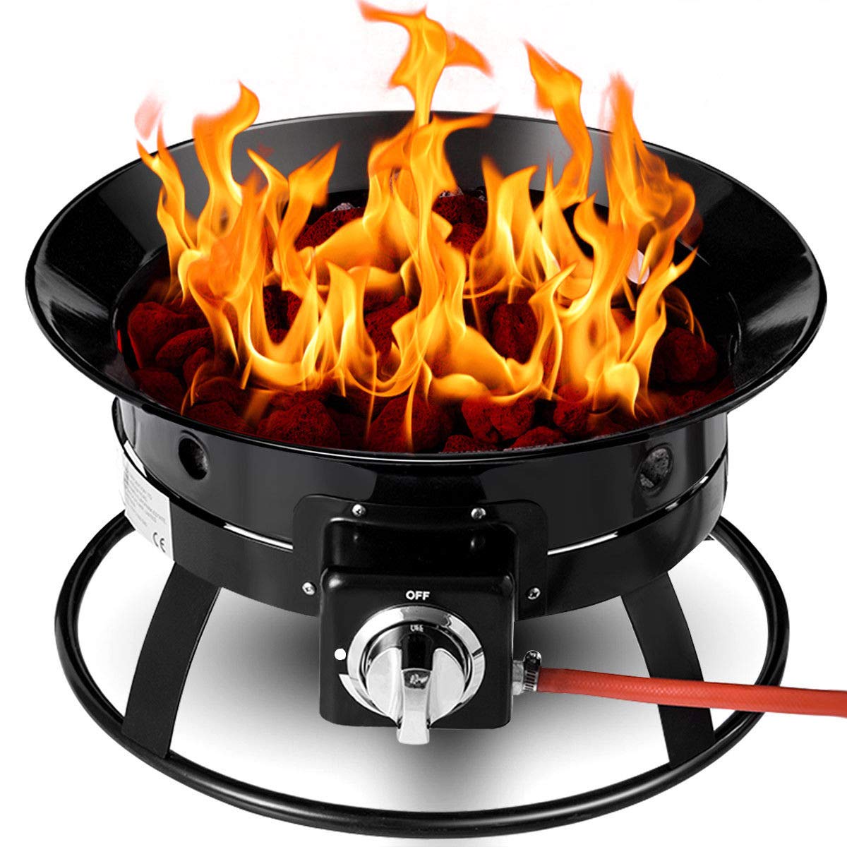 COSTWAY Outdoor Gas Fire Pit Steel Patio Heater Portable Firepit Garden