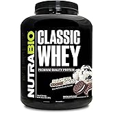 NutraBio Classic Whey Protein Powder- Full-Spectrum Amino Acid Profile - No Fillers, Artificial Colors, Preservatives - Low Glycemic Index - Ice Cream Cookie Dream, 5 Pounds