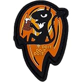 Saspatch Mischievous Devil Cat PVC Morale Patch Beer Flame EDC Gear | Soft Flexible PVC | 1.6x2.4 Inch | Hook-and-Loop Backing | For Plate Carriers, MOLLE Vests &amp; Tactical Backpacks