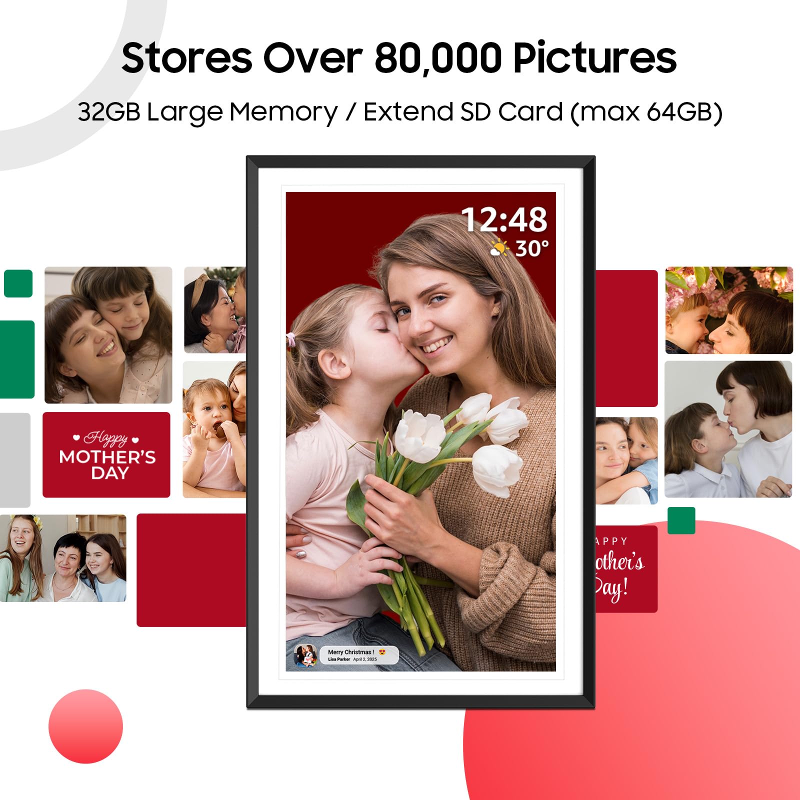 ApoloSign Digital Picture Frame 15.6 inch, WiFi Digital Photo Frame with 32GB Storage, 1920x1080 FHD IPS Touch Screen, Auto-Rotate, Easy Setup to Share Photos or Videos Instantly via Frameo App
