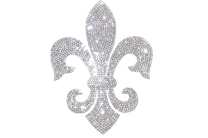 Flower Lily Fleur delis Bling Decal, Floral Symbol Rhinestones Sparkling Sticker for Car/Truck Laptop/Notebook/iPad/Helmet/Wi