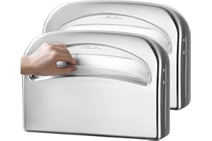 GORLARY 2 Packs Toilet Seat Cover Dispenser Wall Mount Commercial, Half Fold Toilet Seat Cover Dispenser, 304 Stainless Steel, 16-Inch