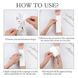 Konsait 10 Sheets Realistic Temporary Tattoos for