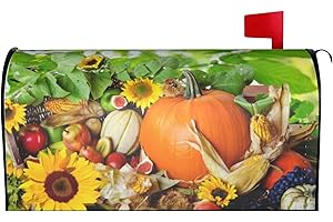 EVAVA Magnetic Mailbox Covers, Fall Thanksgiving Pumpkin Holiday Bumper Harvest Mailwraps Garden Yard Home Decor, 21x18 in