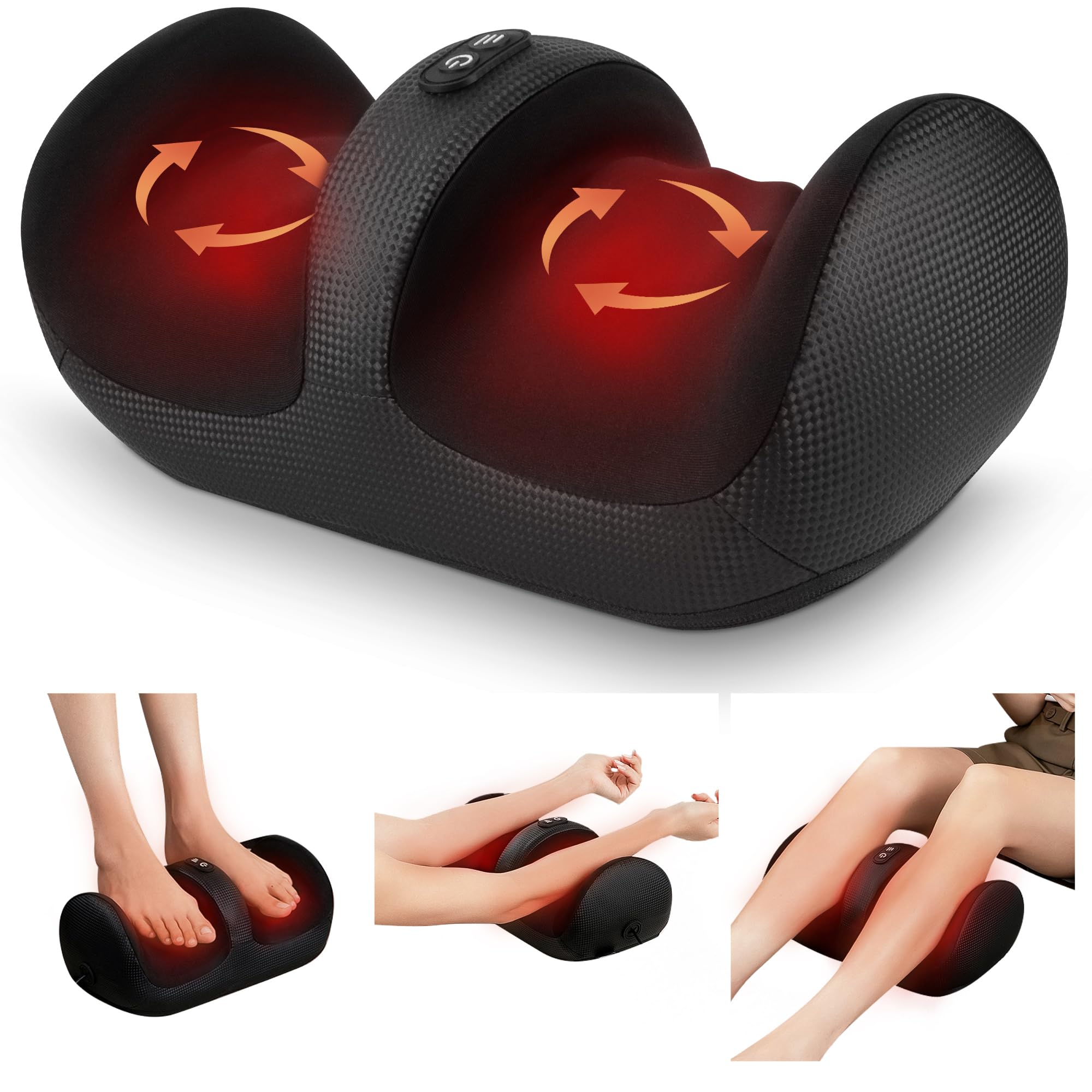 Photo 1 of Nekteck Foot Massager with Heat & Foot Roller, Shiatsu Calf Leg Massager for Circulation and Neuropathy Pain Relief for Feet Care Home Office Gadgets Relaxing Massage Tools Gifts for Women Men Mom Dad