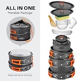 Odoland Camping Cookware Set Non-Stick Lightweight Mess Kit for 4-6 view 6