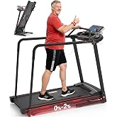 Redliro Walking Treadmill for Seniors - 400 Lb Capacity Senior Treadmill | Front &amp; Long Handrails, 0%-2% Incline, 47.6" Long Belt, Foldable for Home, Elder Recovery Exercise Machine, APP &amp; Speaker