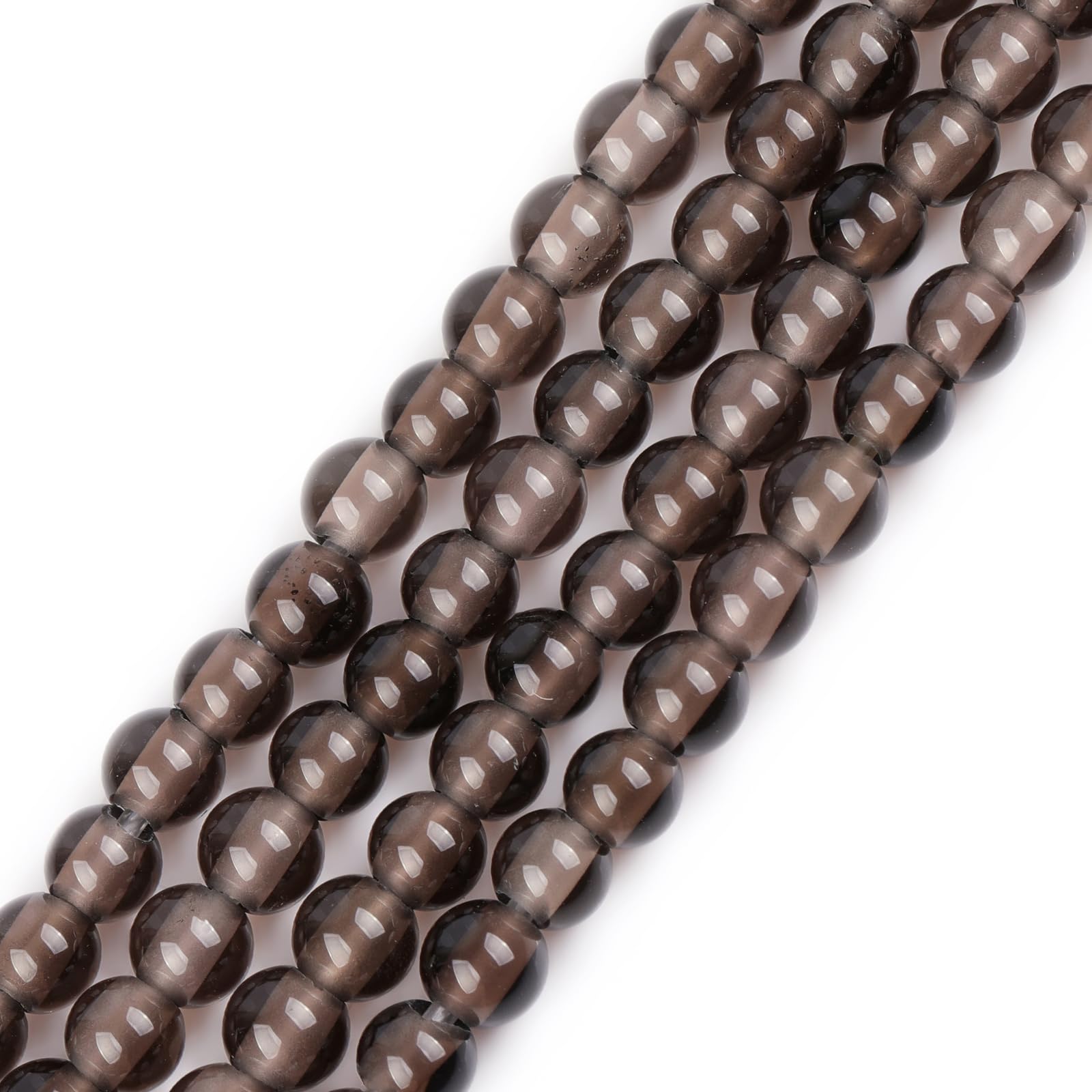 Natural Smoky Quartz Crystal Gemstone Semi Precious Round 6mm Loose Beads for Jewellery Making DIY Bracelet Necklace Crafts 15'' โ image 1