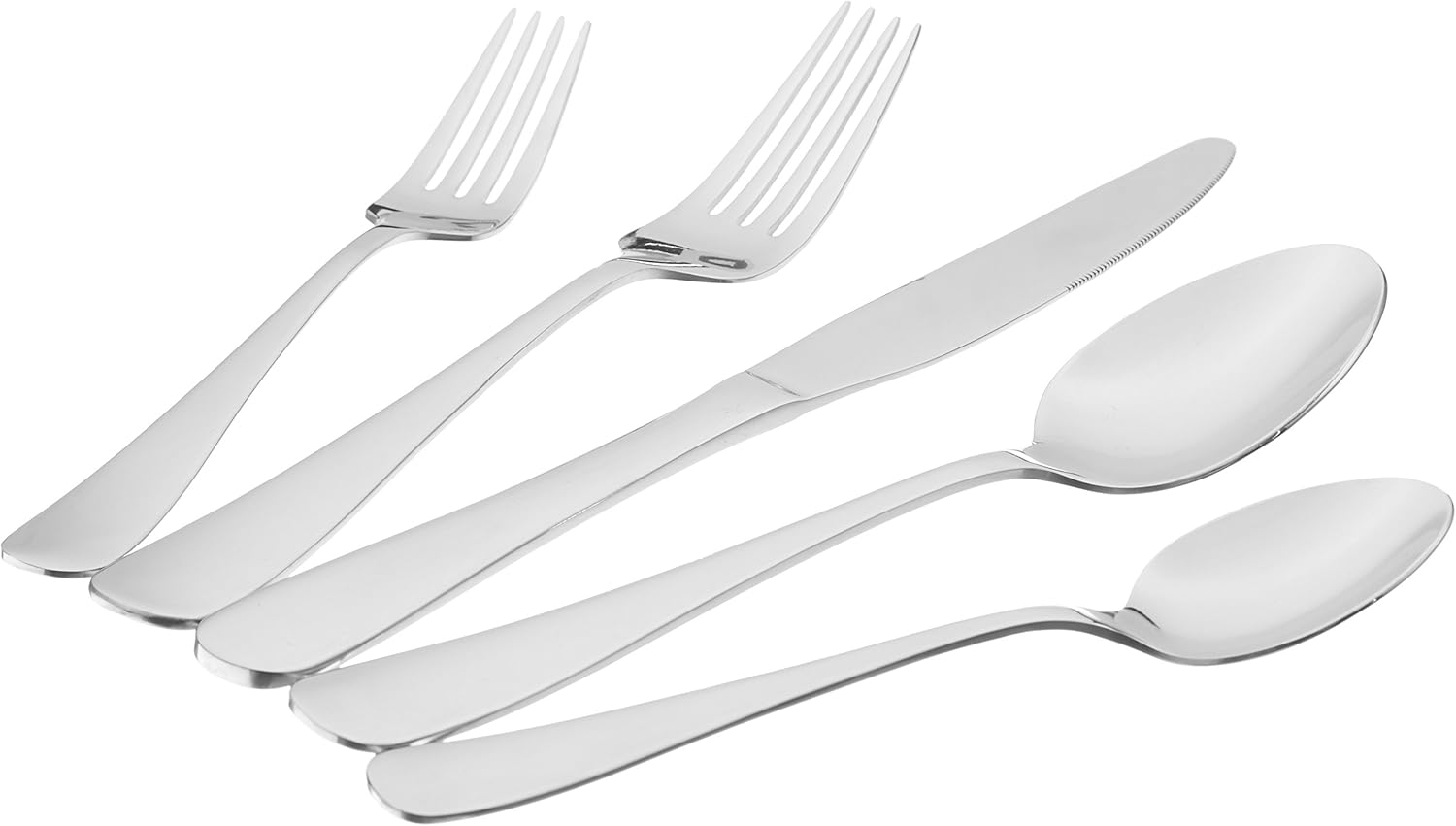  | Basics 20-Piece Stainless Steel Flatware Set with Round Edge, Service for 4: Flatware Sets