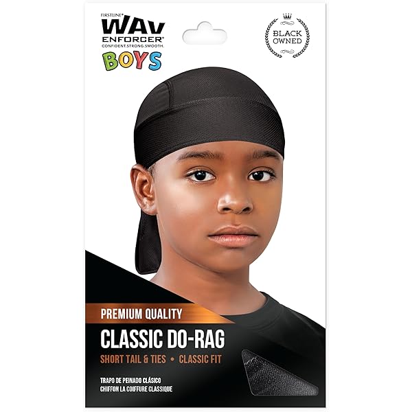 Baby Durag Titan Classic Stocking Wave Cap #11105 Black Caps
