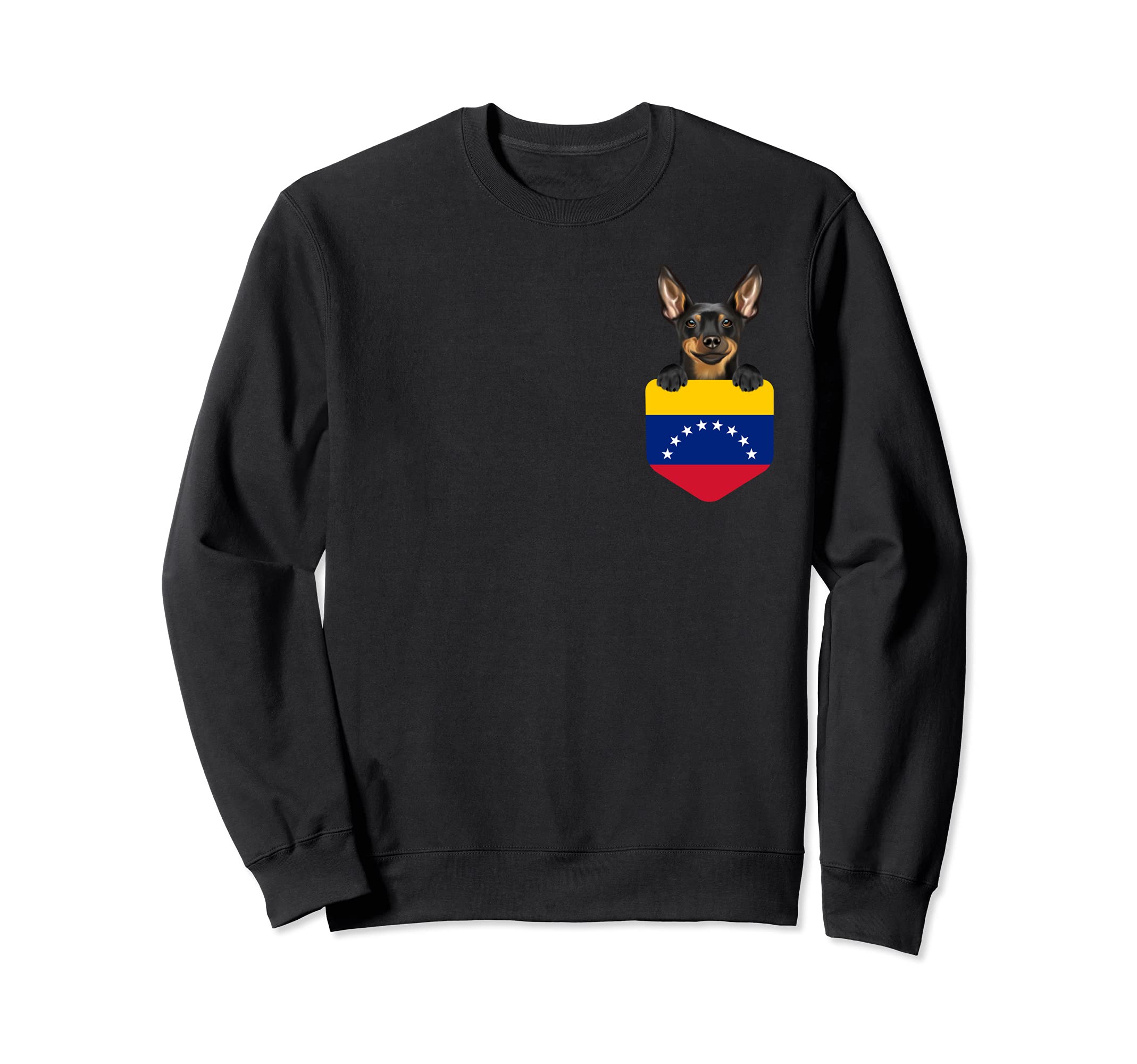 Venezuela Flag Miniature Pinscher Dog In Pocket Sweatshirt