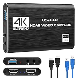 Rybozen 4K Audio Video Capture Card, USB 3.0 HDMI