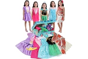 VGOFUN Princess Dresses for Girls - Dress up Clothes for Toddler Girl Pretend Play Gift for 3-6 Year Halloween Christmas Birthday