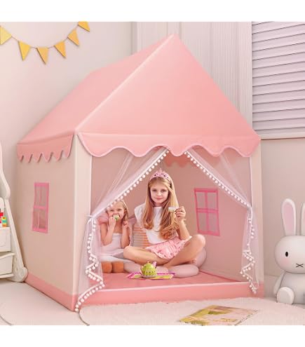 Tente de jeu pour enfants - Theefun - Château de princesse - Rose - Diamètre 140 cm - Hauteur 142 cm - Jeux - Jouets Tente de jeu pour enfants - Theefun - Château de princesse - Rose - Diamètre 140 cm - Hauteur 142 cm - Jeux - Jouets